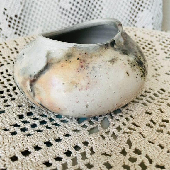 Vintage PorCer Studio Art Pottery Vase Planter Small Signed - Picture 5 of 10